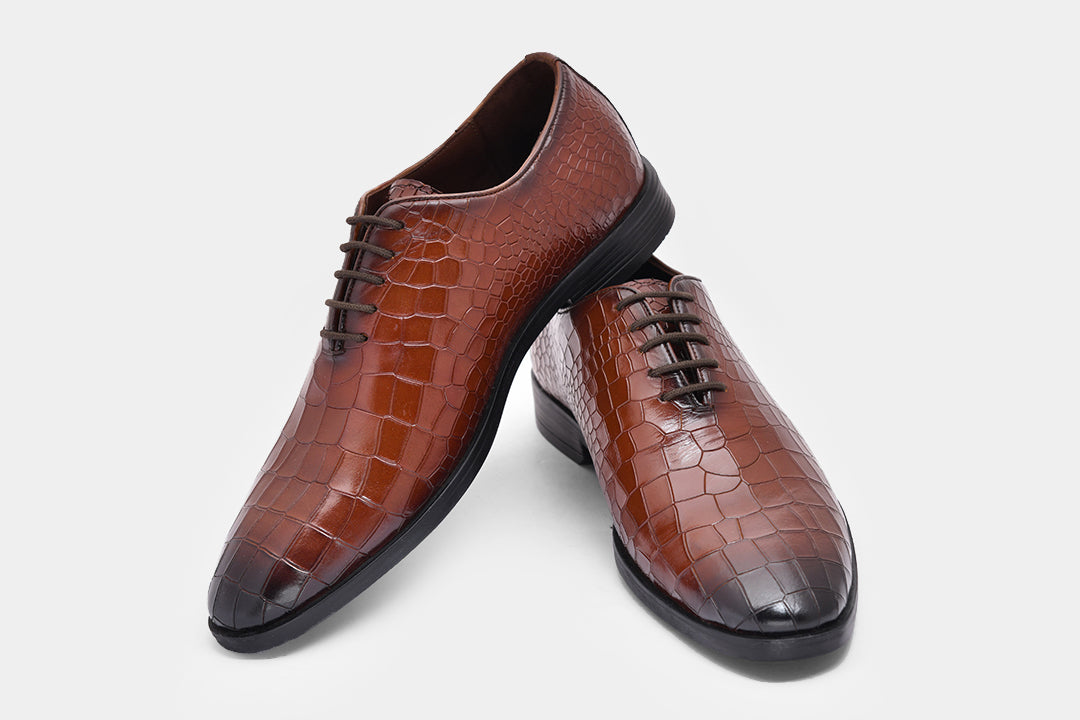 MELBOURNE - CHESTNUT BROWN LACE UPS SHOES