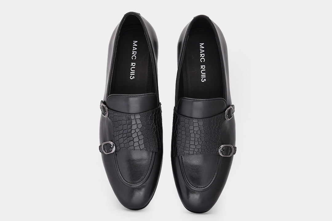 MANILA - BLACK MONK STARP SHOES